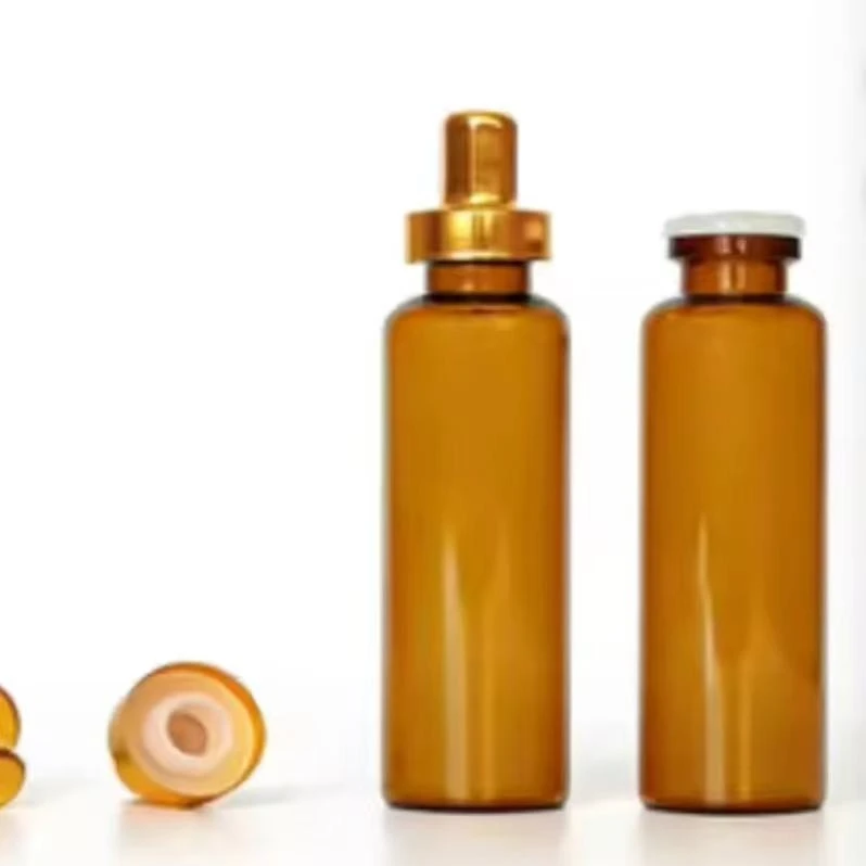 85 10ml amber bottle gold octagonal lid